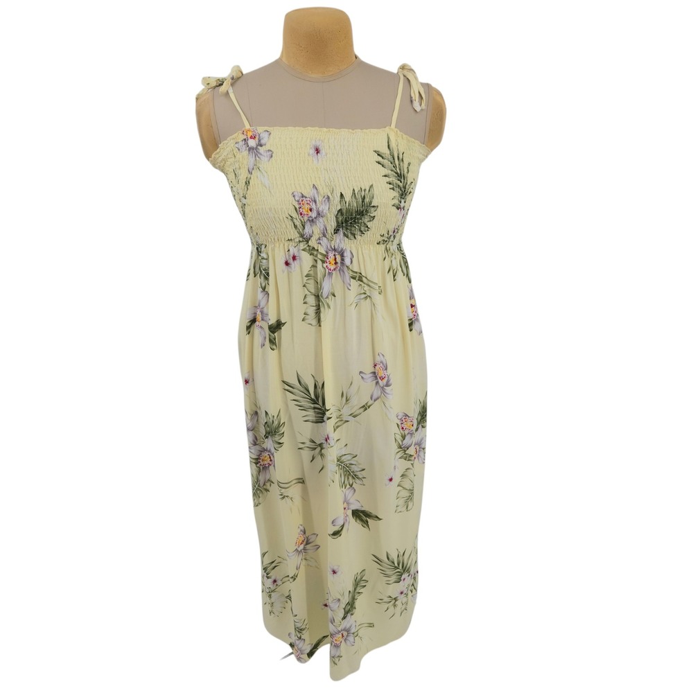 Winnie Fashion Maxi Dress Womens OS Floral‎ Smocked Bodice Hawaii Beach Vacation